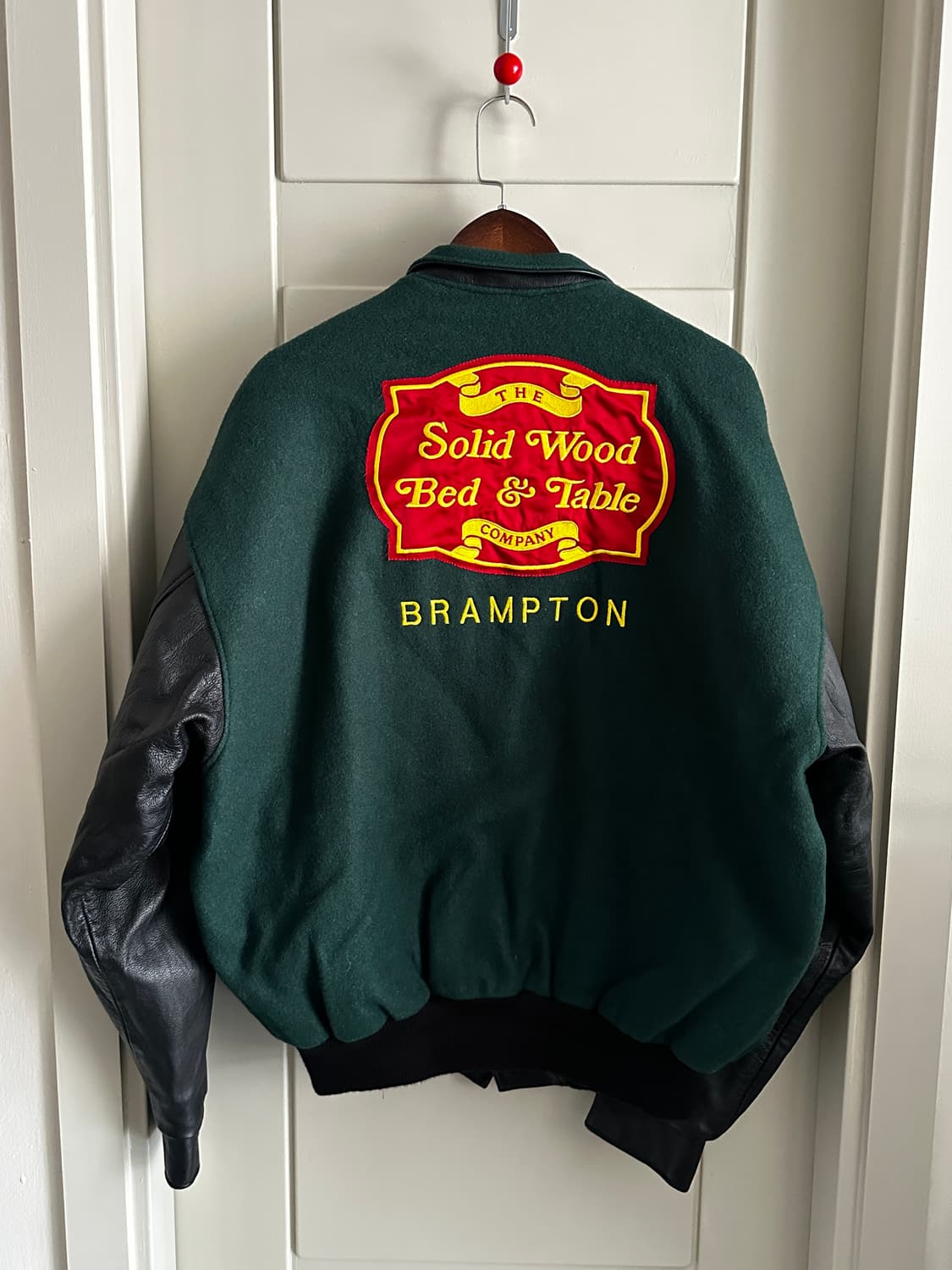 WOLFF 레더 슬리브 바시티 자켓 Made in Canada 상품이미지1