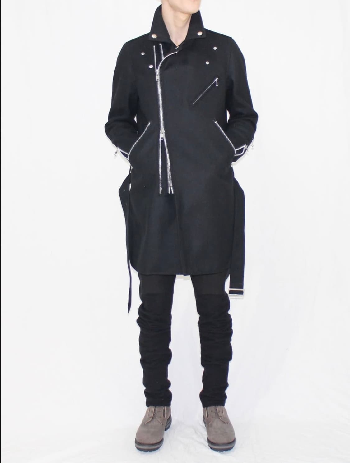 [2] The Viridi-anne 17AW 울 멜튼 라이더 코트 상품이미지4