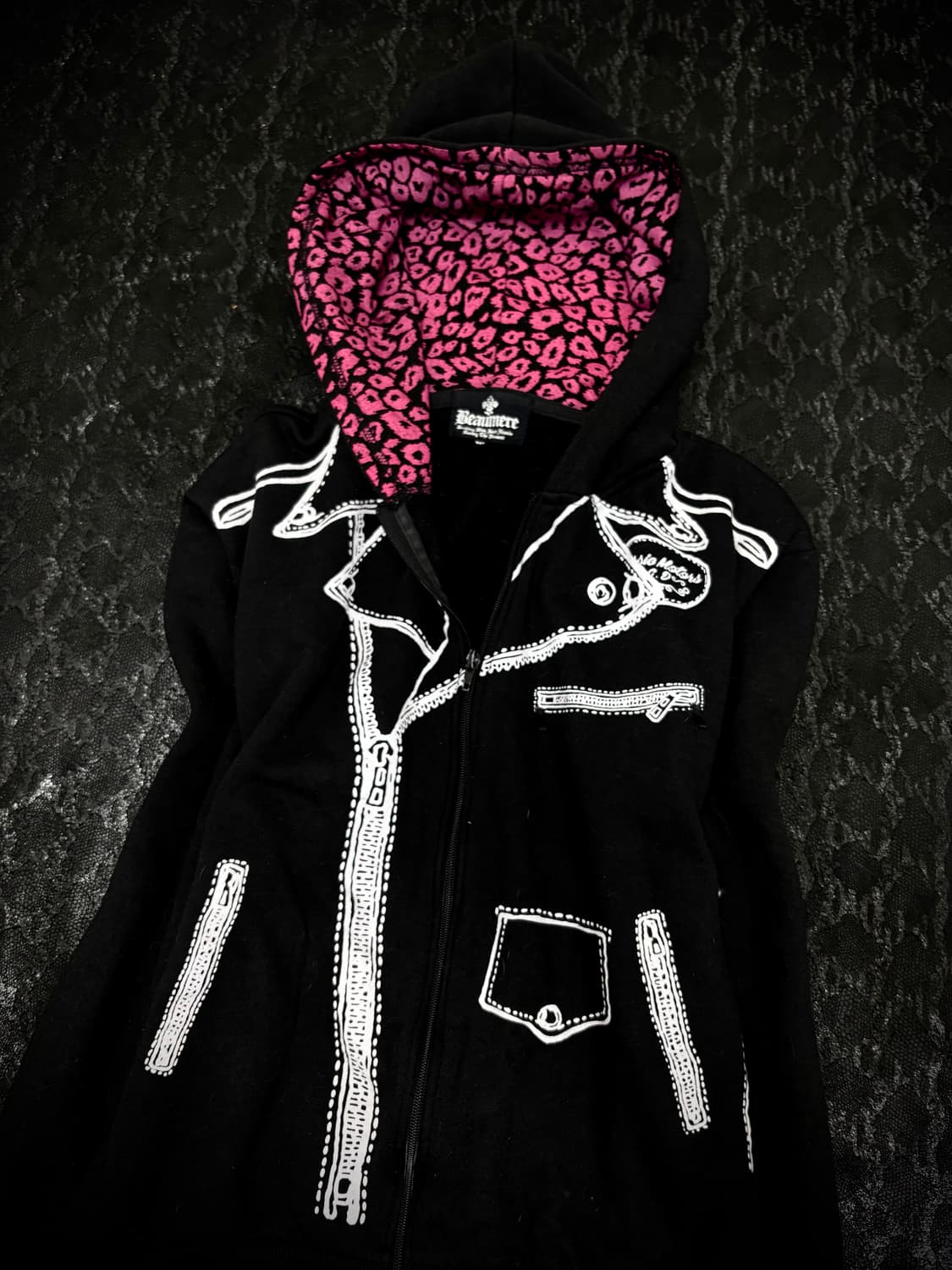 “BEAMERE”00’s Pink Leopard Hoodie zip Up 상품이미지3