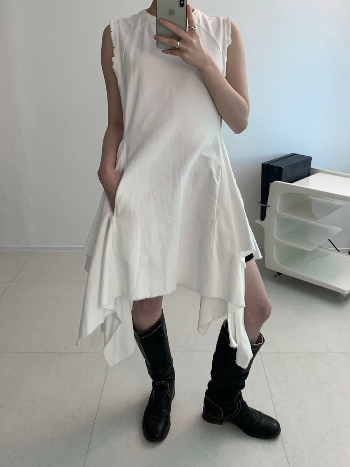 Cotton Slit Sleeveless Dress 상품이미지3