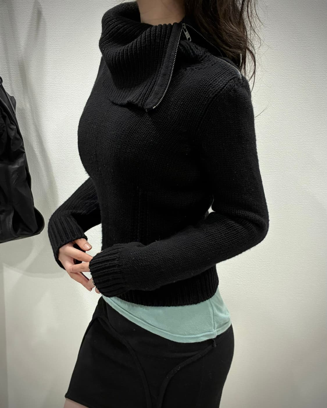 셀린느 릭오웬스맛 사선 드레이프 반집업 상품이미지2