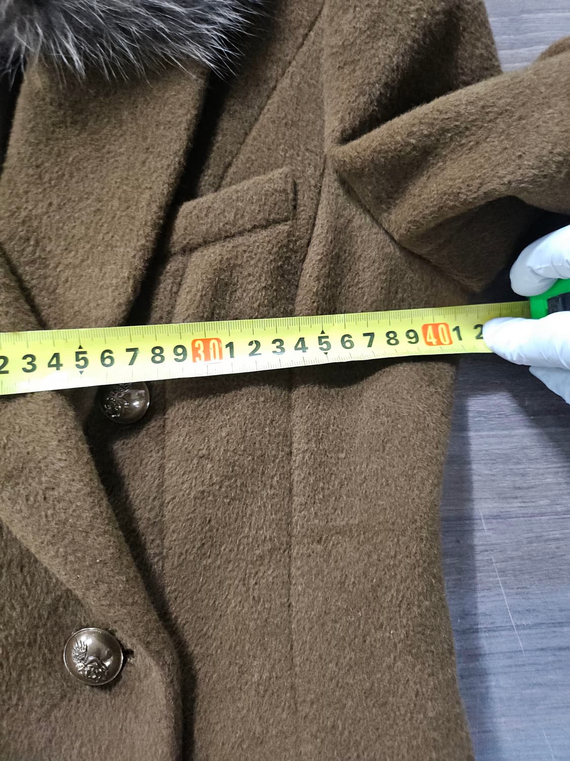 on&on 브라운 퍼 카라 더블 버튼 코트 S 상품이미지7