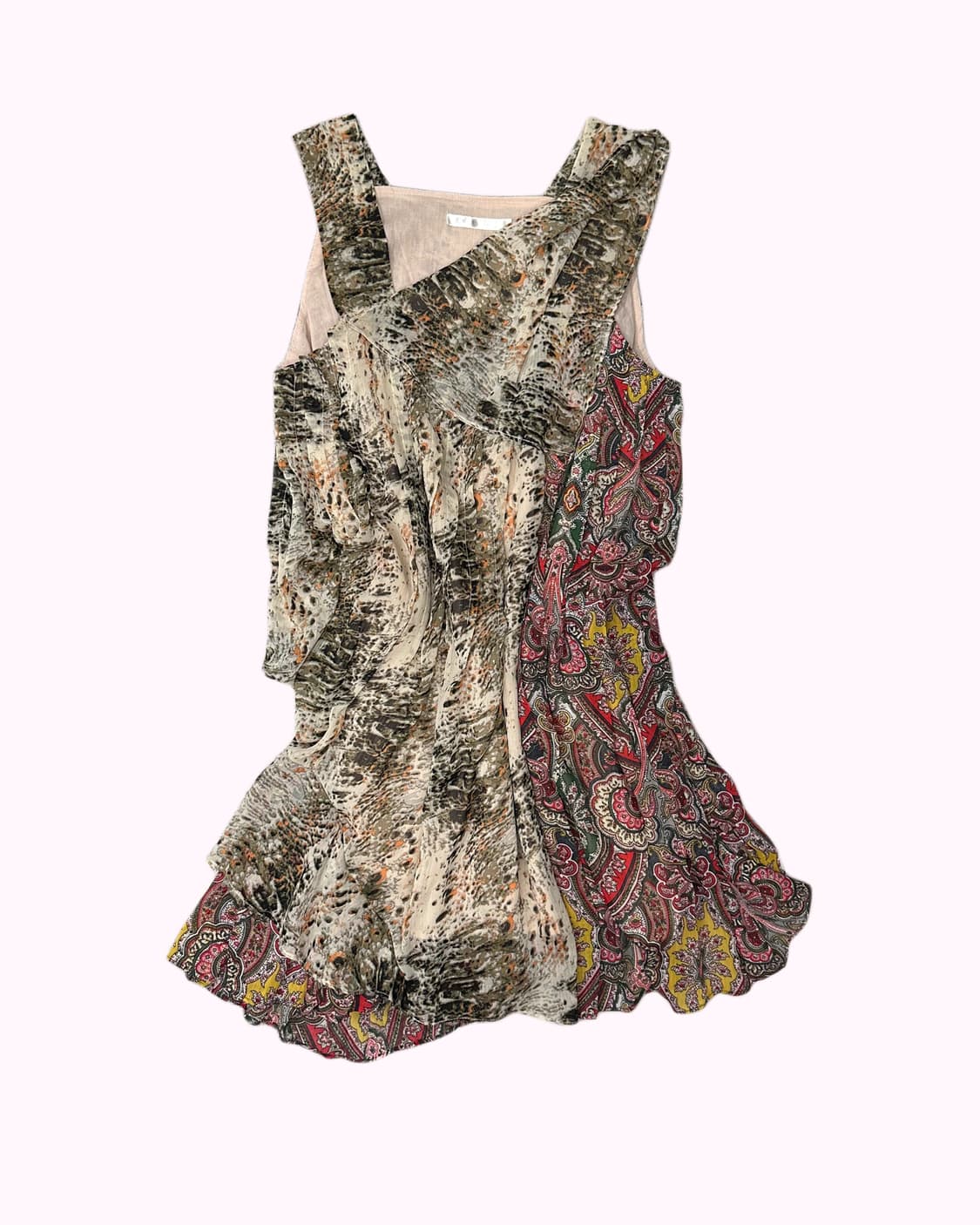 bohemian 2pattern drape dress 상품이미지1