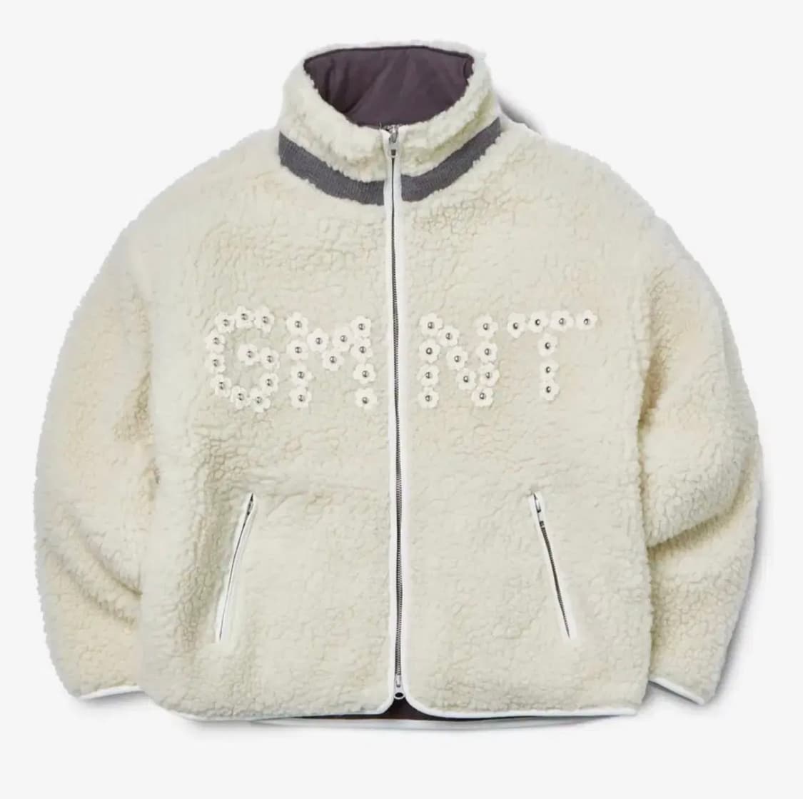 [새제품/L] 가먼츠팹 Flower Crochet Sherpa Jacke 상품이미지1