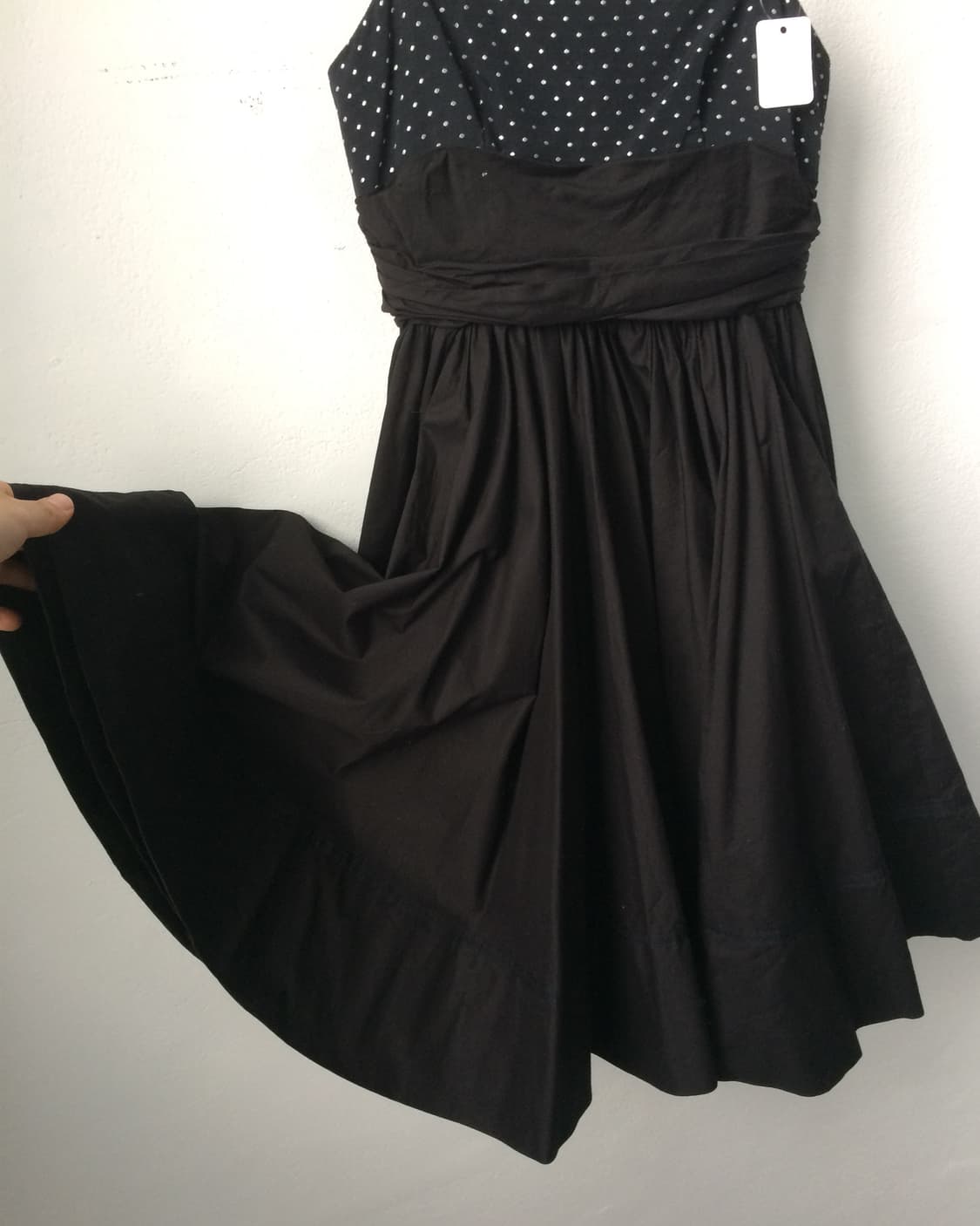 Dot pattern shirring sleeveless dress 상품이미지3