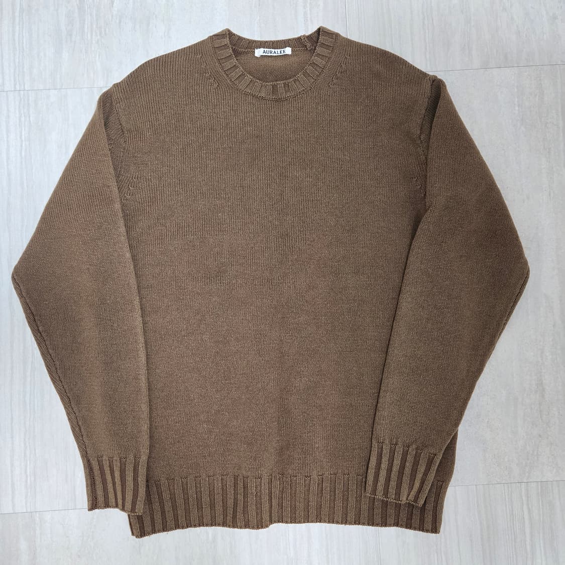 [3] 오라리 워시드 프렌치 메리노 니트 브라운 상품이미지1