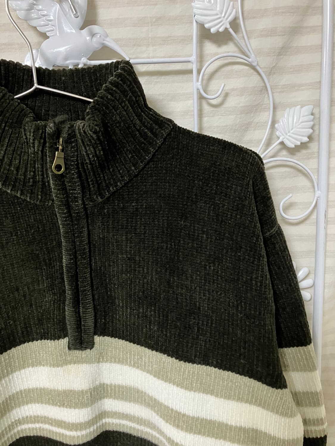 빈티지 브라운 반집업 니트 y2k 스트릿 갸루 펑키 일본빈티지522   상품이미지3