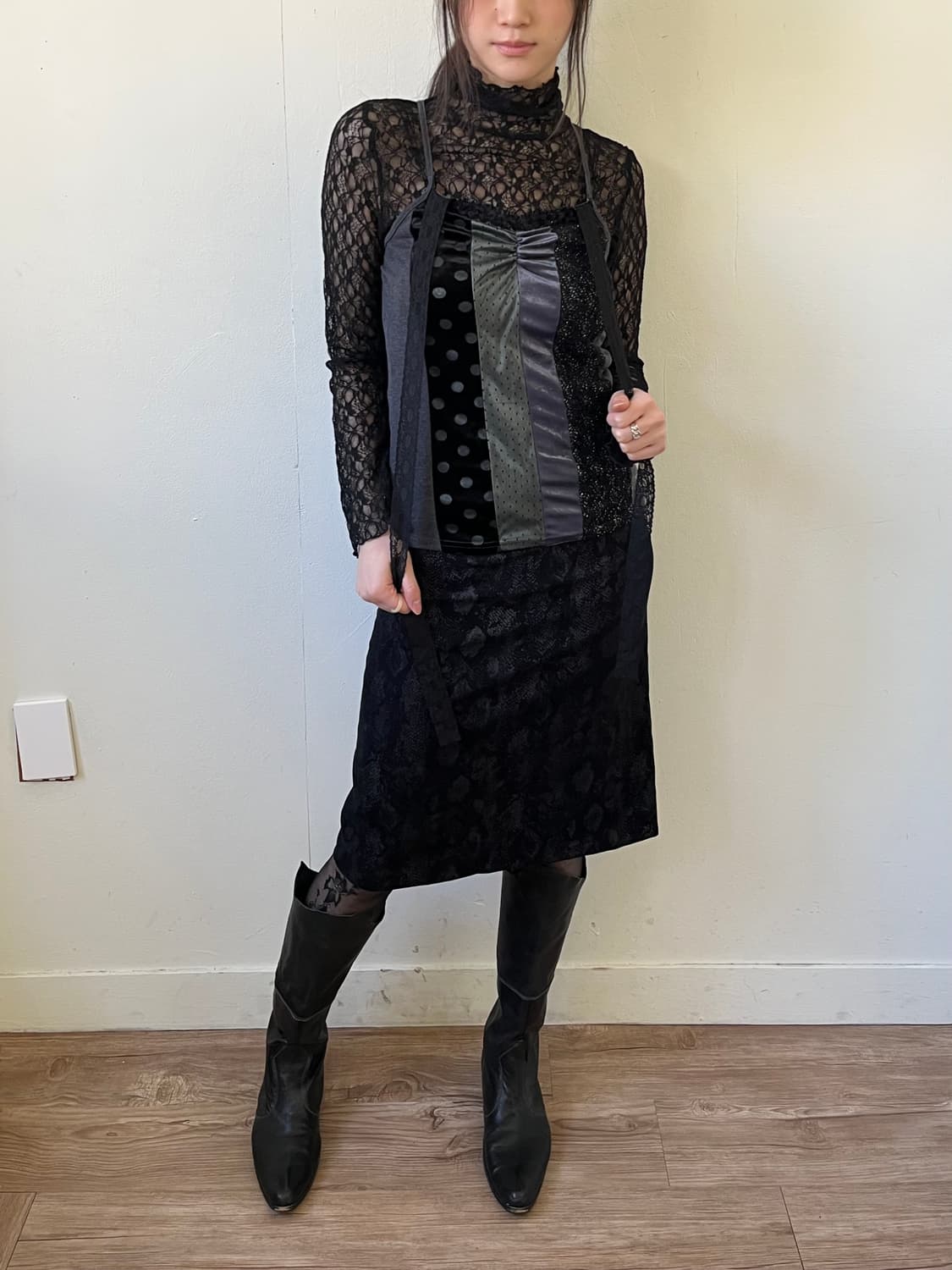 axes 로브 도트 슬리브리스 상품이미지8