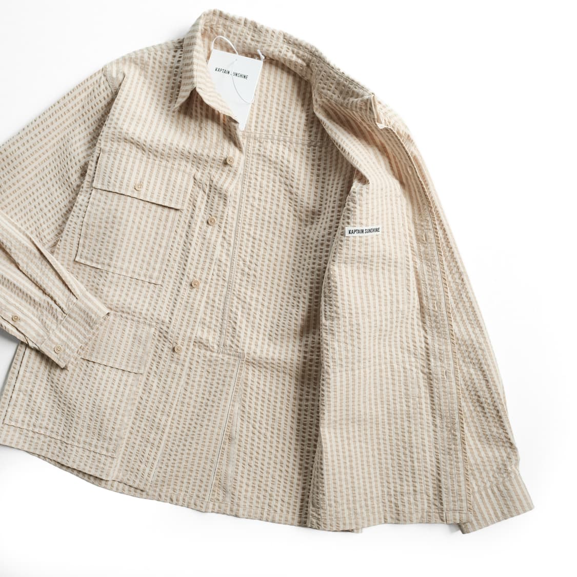 캡틴선샤인 25SS 실크 코튼 시어서커 사파리 셔츠 자켓 38사이즈 상품이미지7