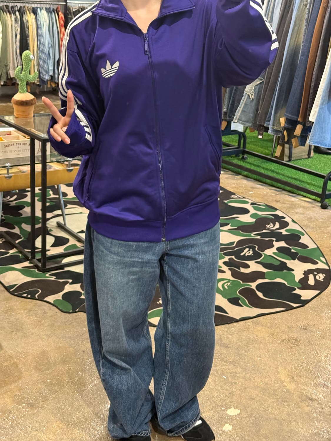 아디다스 구 파이어버드 트랙탑 퍼플 상품이미지3