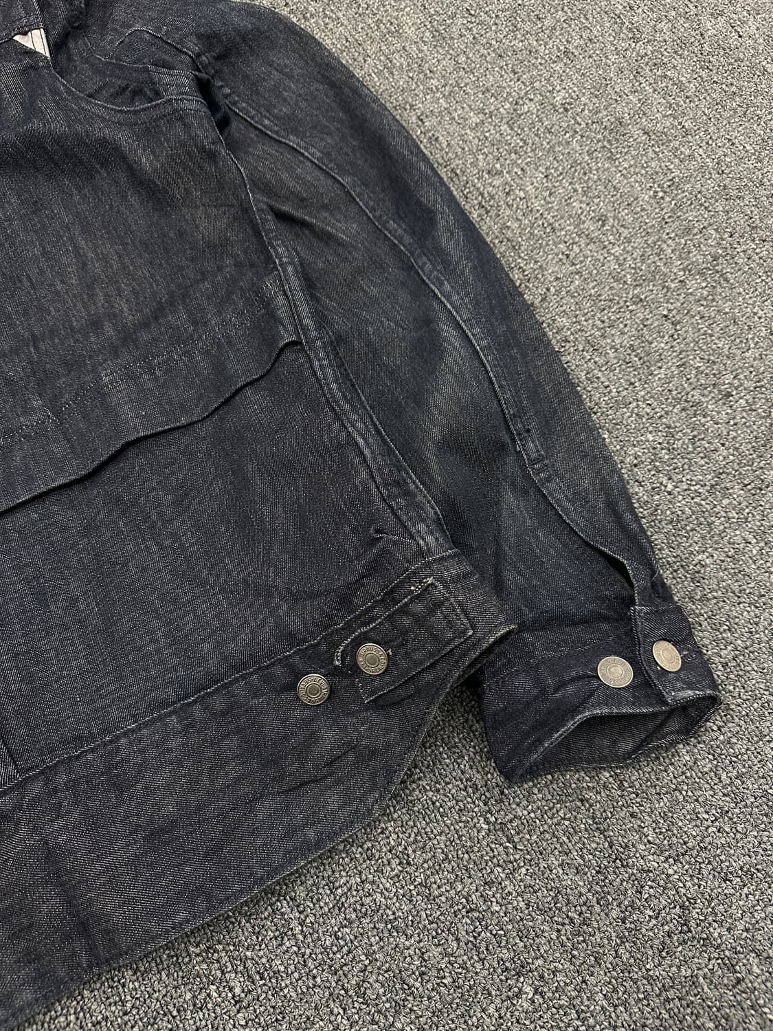 M) 리바이스 스판 인디고 데님 트러커자켓 bovine leather 상품이미지9