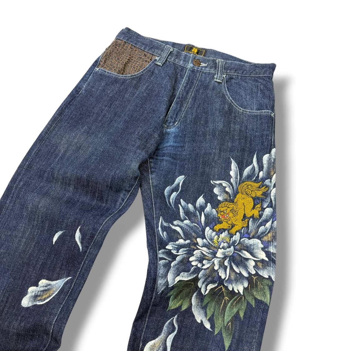 JPN zen 유화 파이톤 스트레이트 데님팬츠  상품이미지3