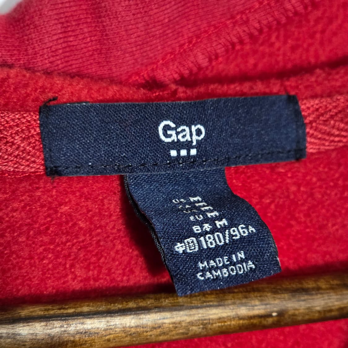 갭 빅 자수 로고 레드 오버핏 후드티 상품이미지8