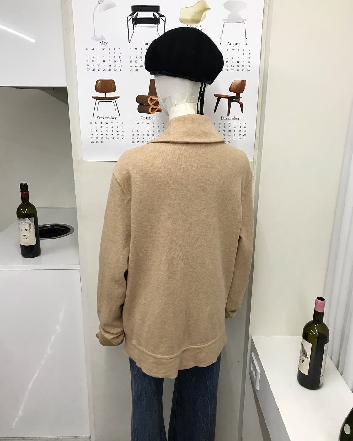 폴로 숄카라 베이지 가디건 상품이미지7