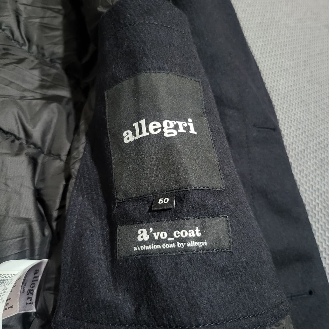 알레그리 구스다운 패딩 안감 코트 다크네이비 (50/100-105) 상품이미지5