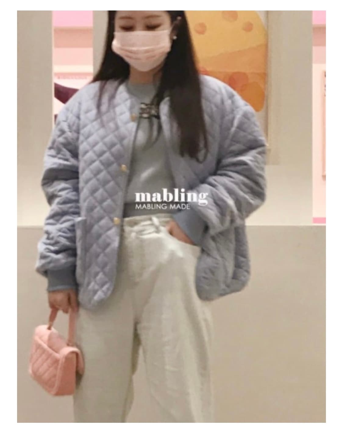 마블링 velvet quilted jacket (babyblue) 상품이미지2