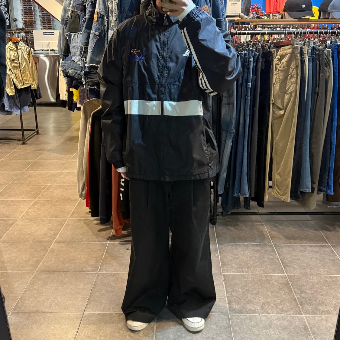 [NO.9] ADIADS 아디다스 패치워크 라인 윈드브레이커 상품이미지2