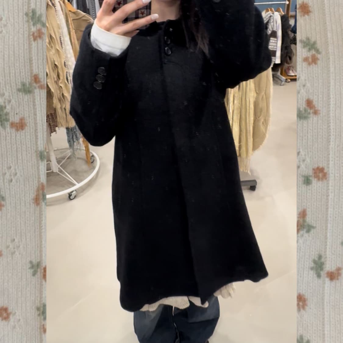 빈티지 블랙 코트 상품이미지3