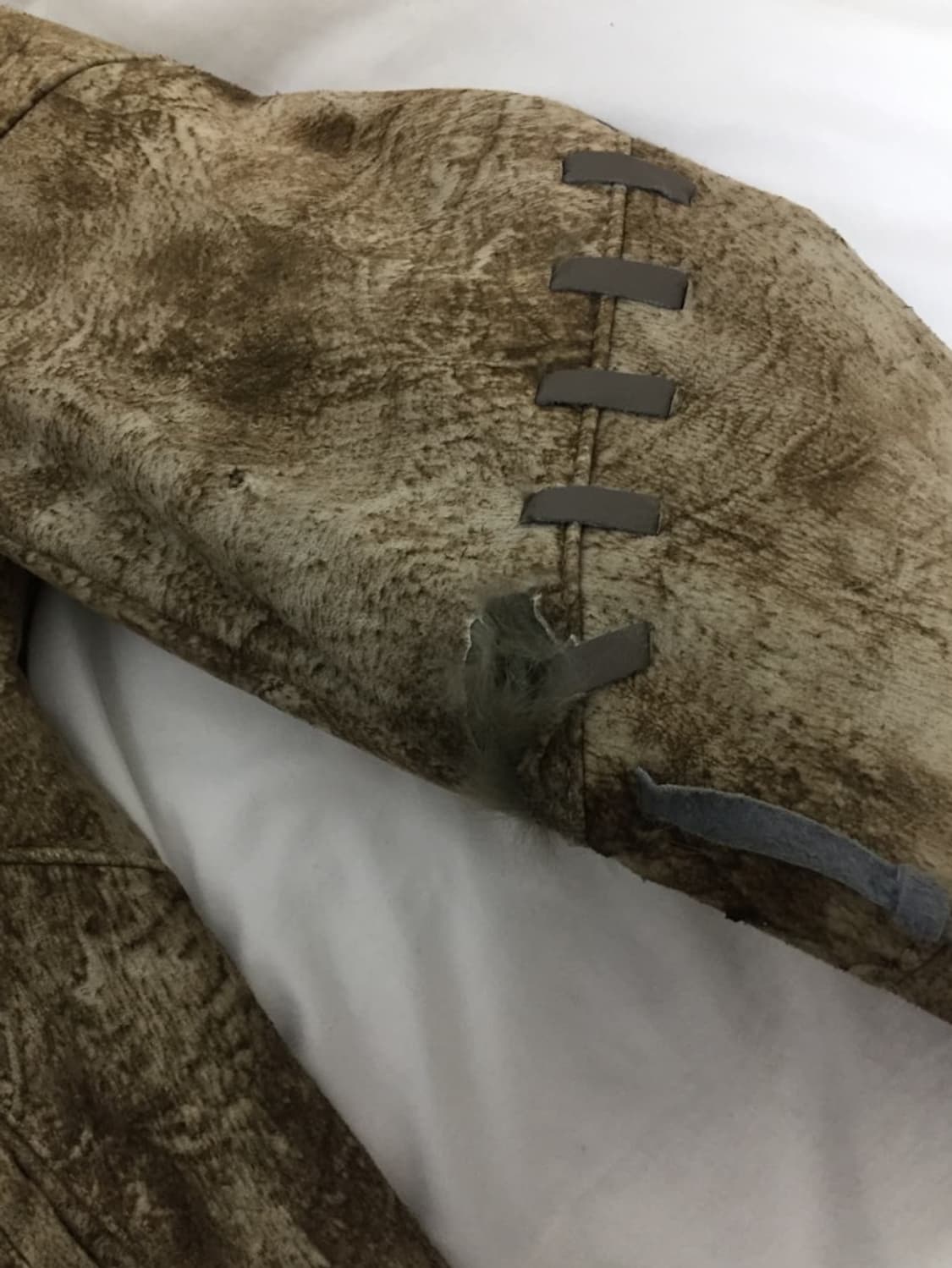 처분 빈티지 페어리그런지 브라운 카키 퍼자켓 상품이미지5