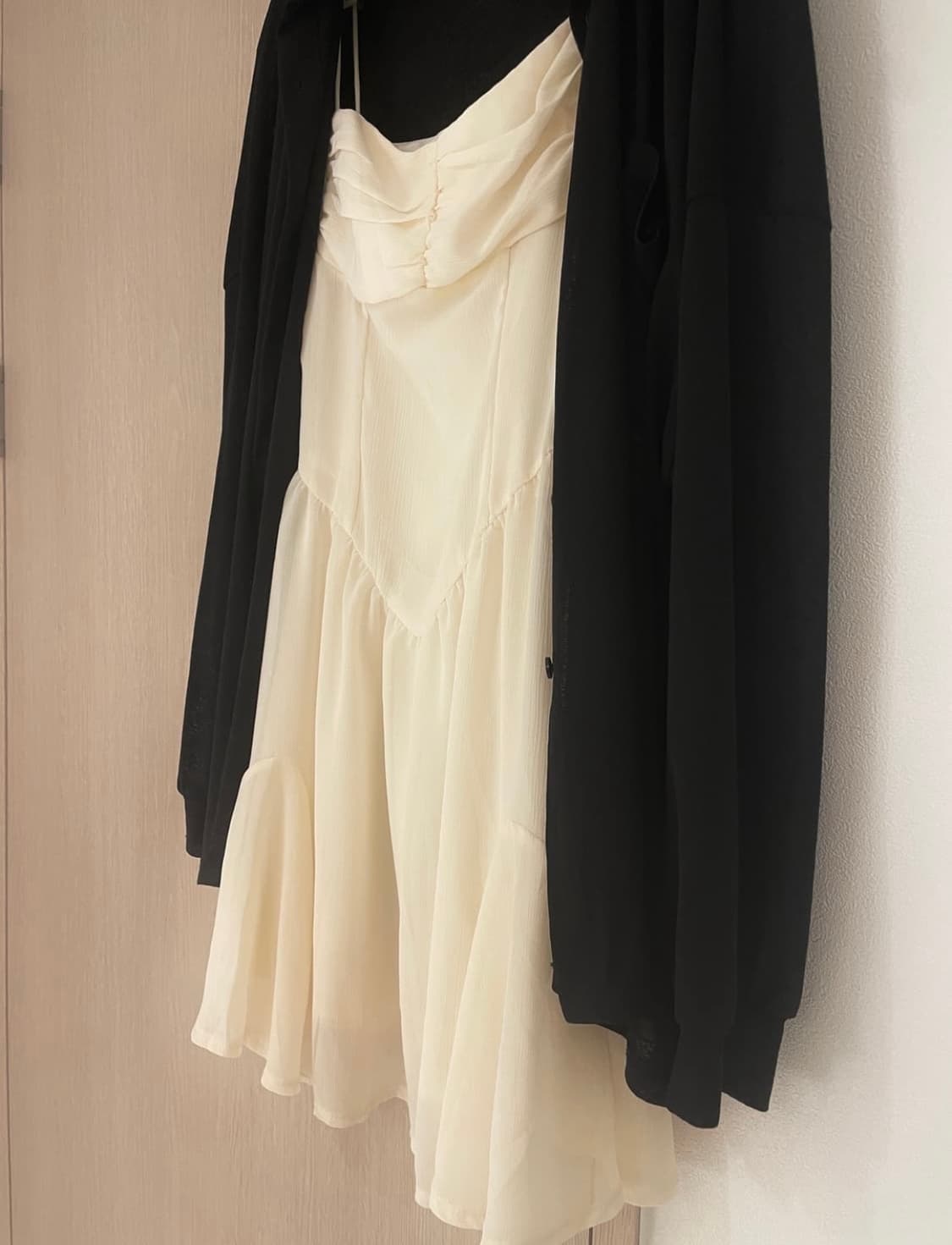 코디세트 셔링 쉬폰 뷔스티에 원피스 상품이미지3