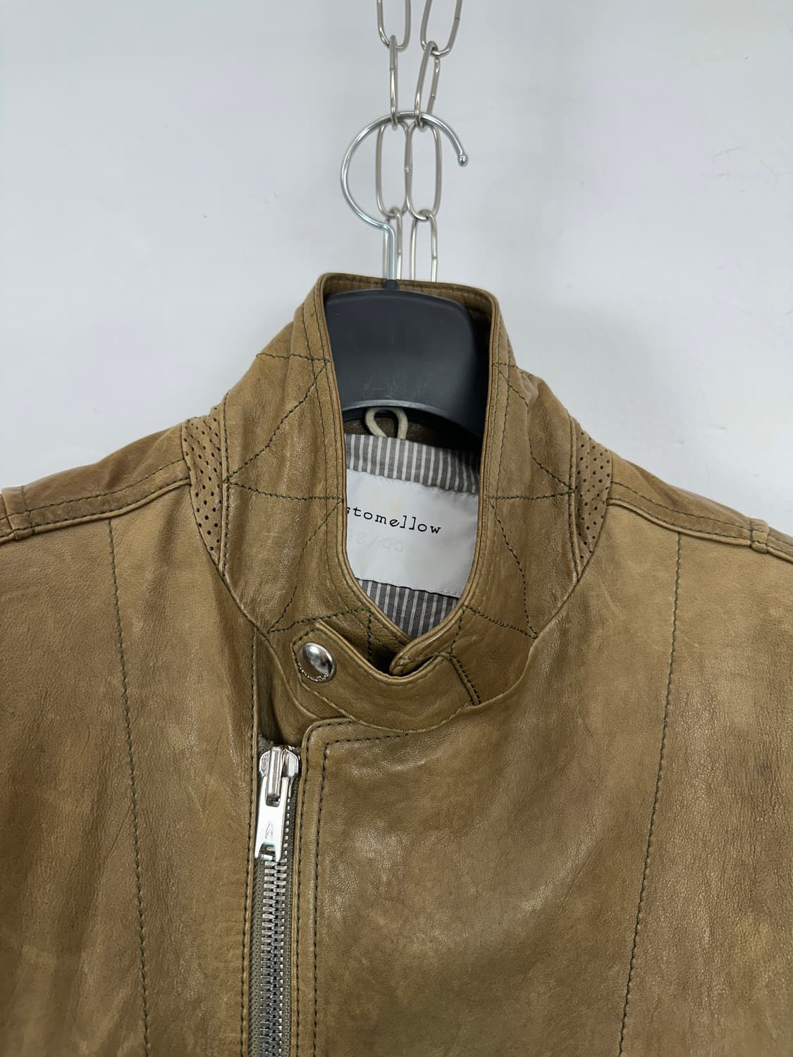 Lambskin Asymmetric Zip Leather Jacket  상품이미지6