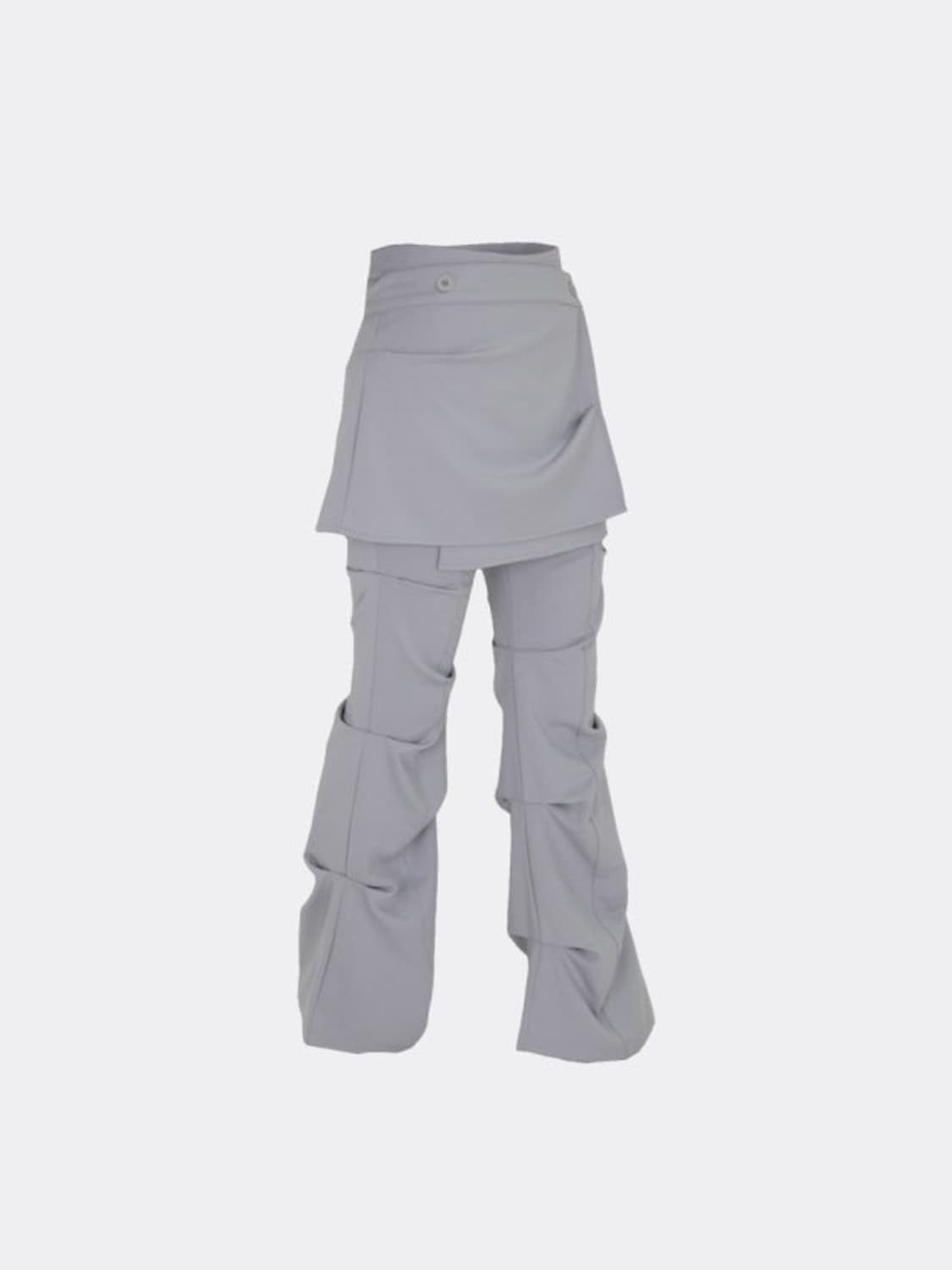 Wrap Over Tuck Pants / Grey 상품이미지1