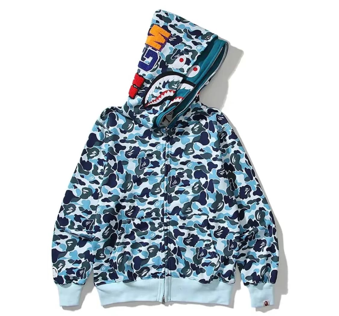 베이프 더블샤크후드 블루 xl 새상품 상품이미지1