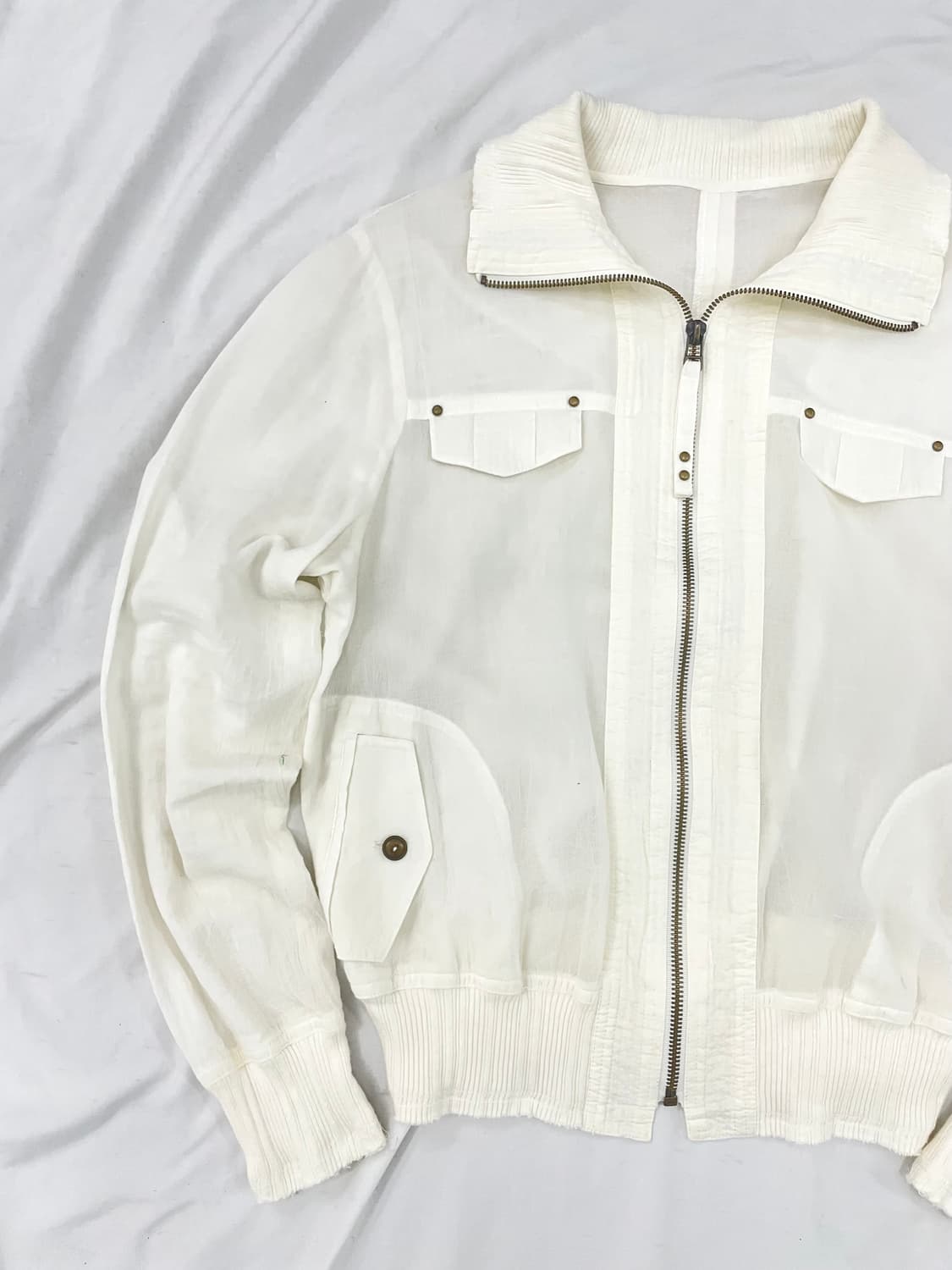 y2k white semi see-through jacket 상품이미지5