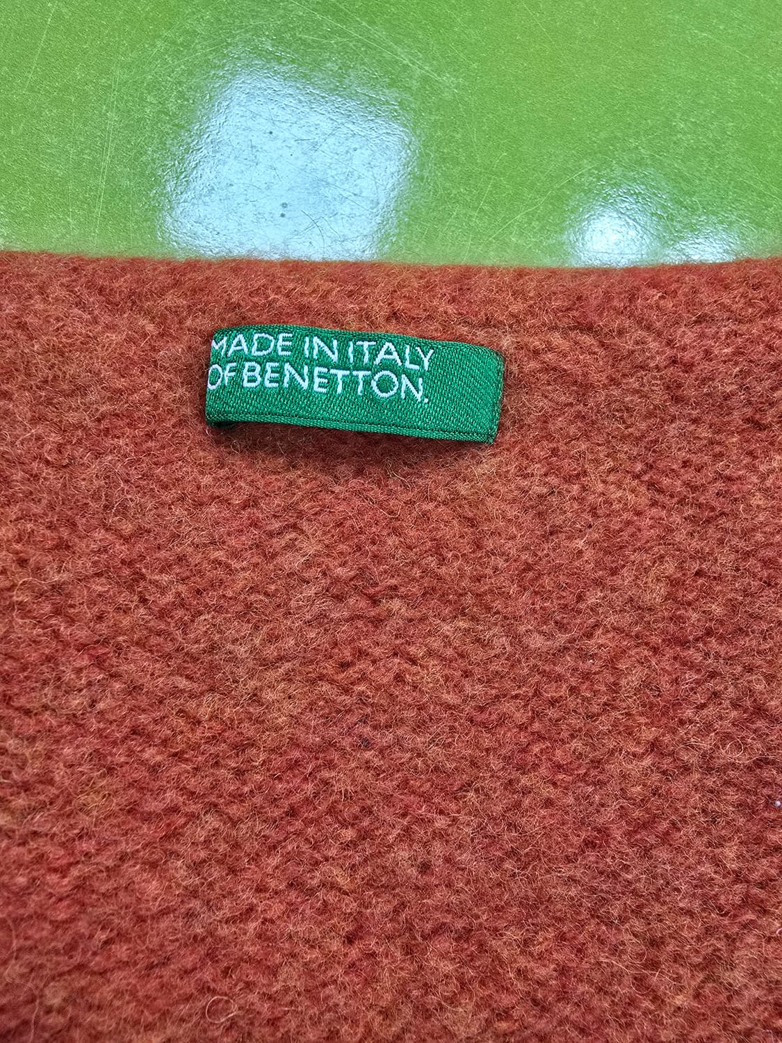 베네통 오렌지색 브이넥 니트 (1204) 상품이미지3