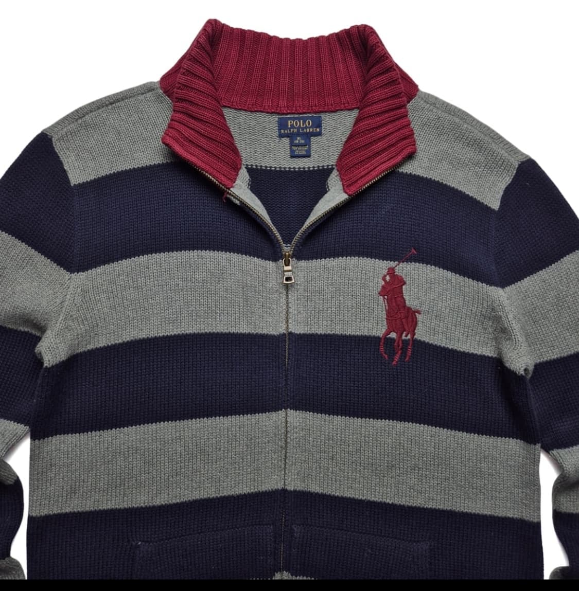 폴로 랄프로렌 빅포니 스트라이프 니트집업 상품이미지3