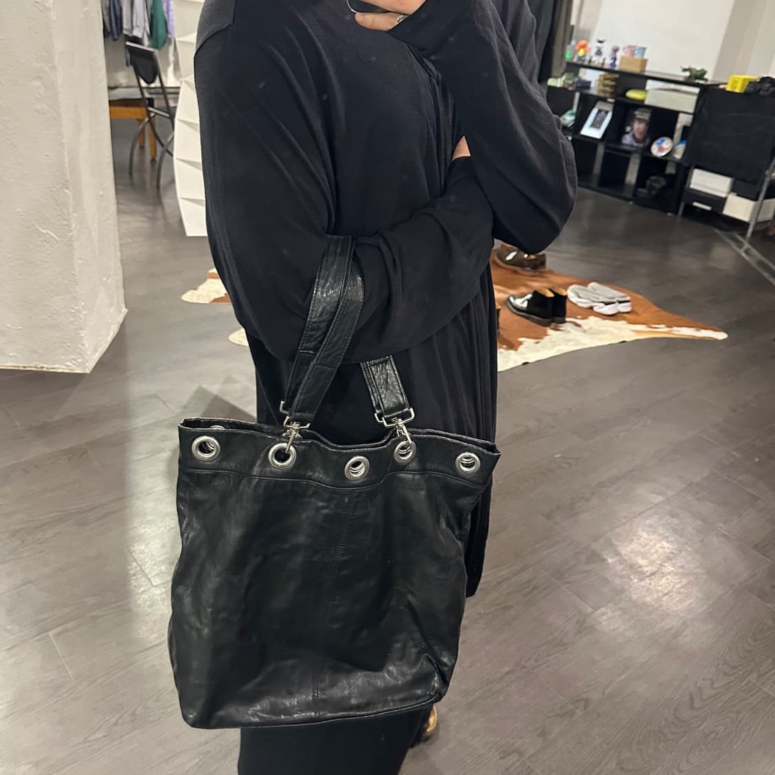 요지야마모토 레더 토트백 상품이미지3