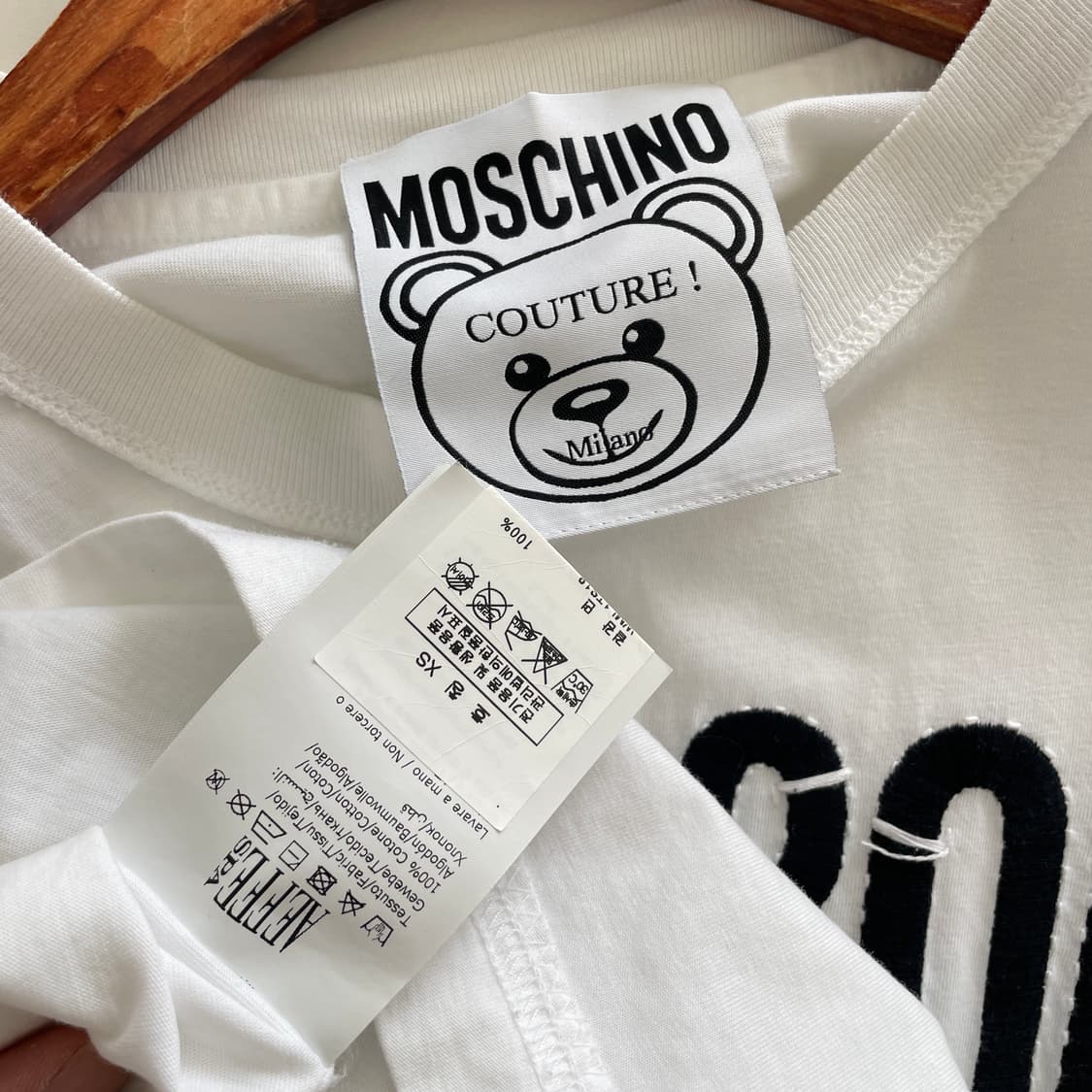 모스키노 XS|공용95 인사이드 아웃 테디 베어 티셔츠 화이트 상품이미지6