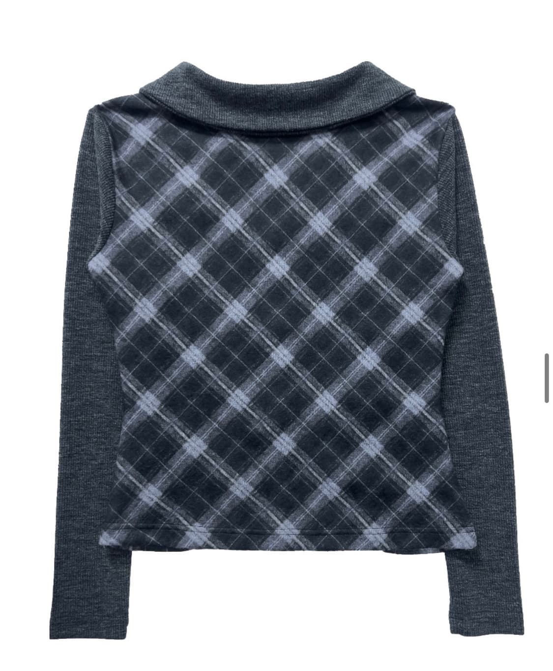 쎄쎄쎄 라비린스 체크셔링탑 차콜 상품이미지2