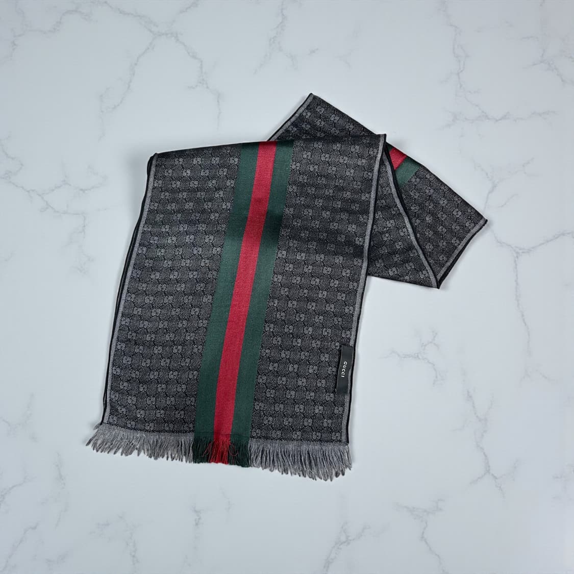 구찌 GG로고 자카드 삼선 울실크 머플러 상품이미지6