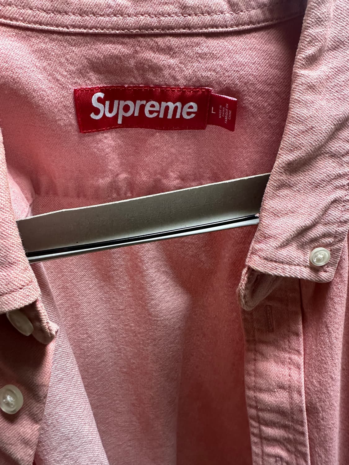 슈프림 스몰 박스 데님 셔츠 핑크 L사이즈 상품이미지3