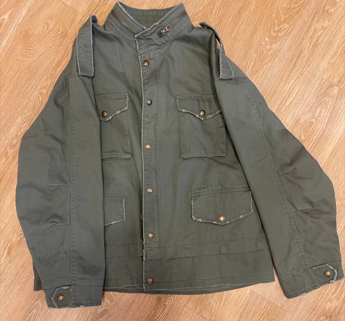 자라 Zara 베이직 오버핏카키 야상 자켓 /L 상품이미지4