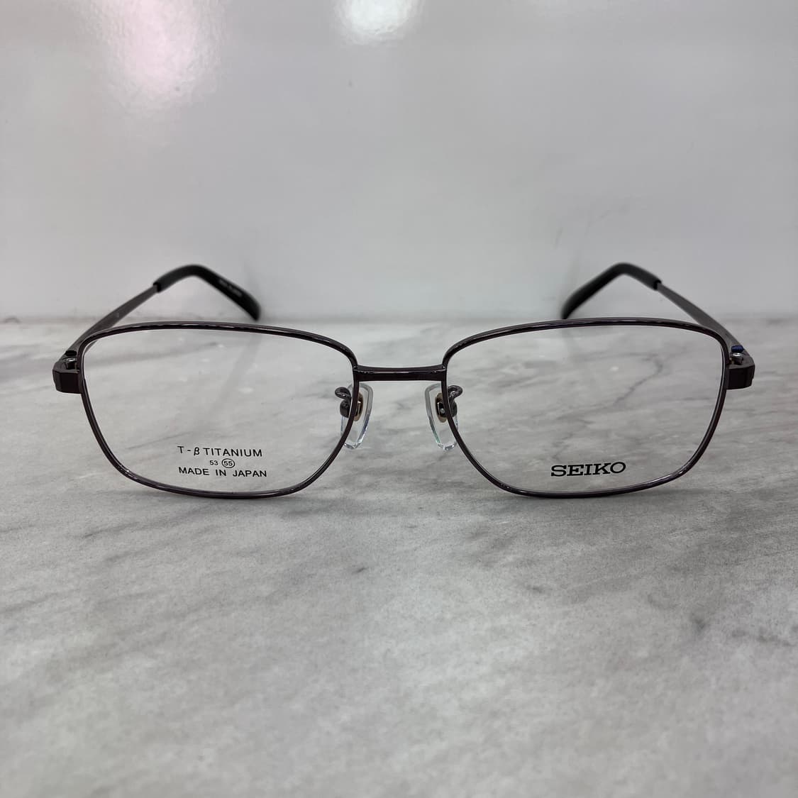 C86 세이코 SEIKO 빈티지 건메탈 스퀘어 B-Titan 메탈테 안경 상품이미지6