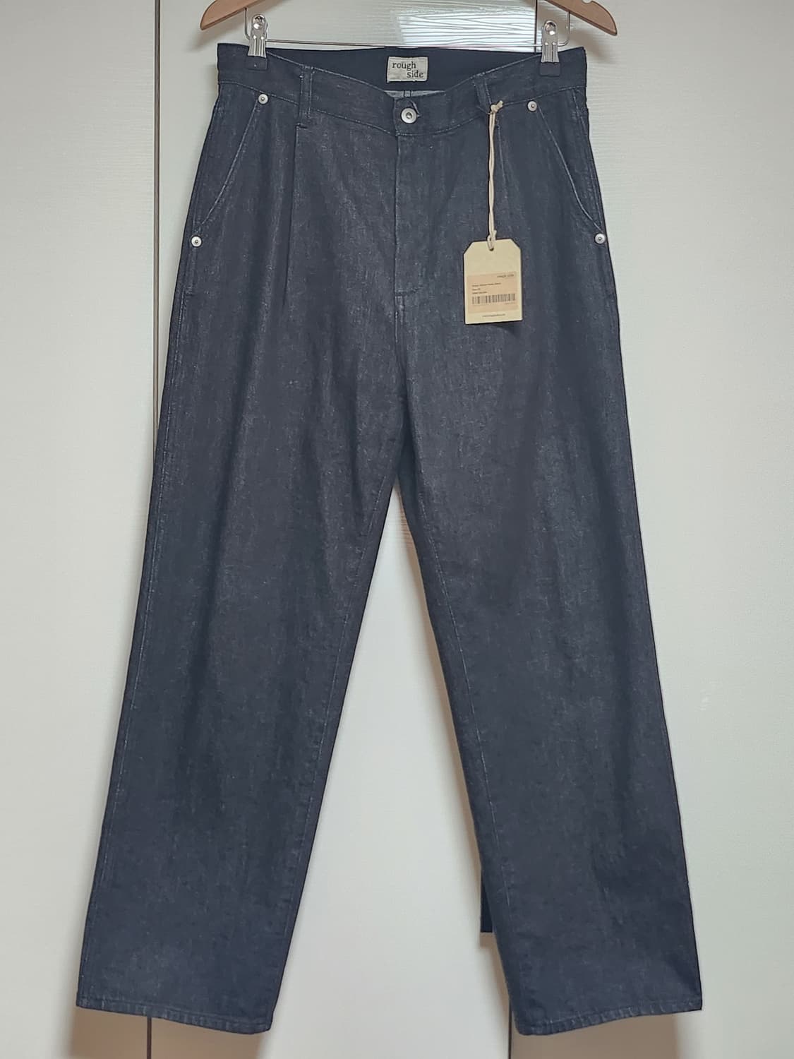 [2] 러프사이드 드레이프 데님 블랙 새상품 상품이미지1