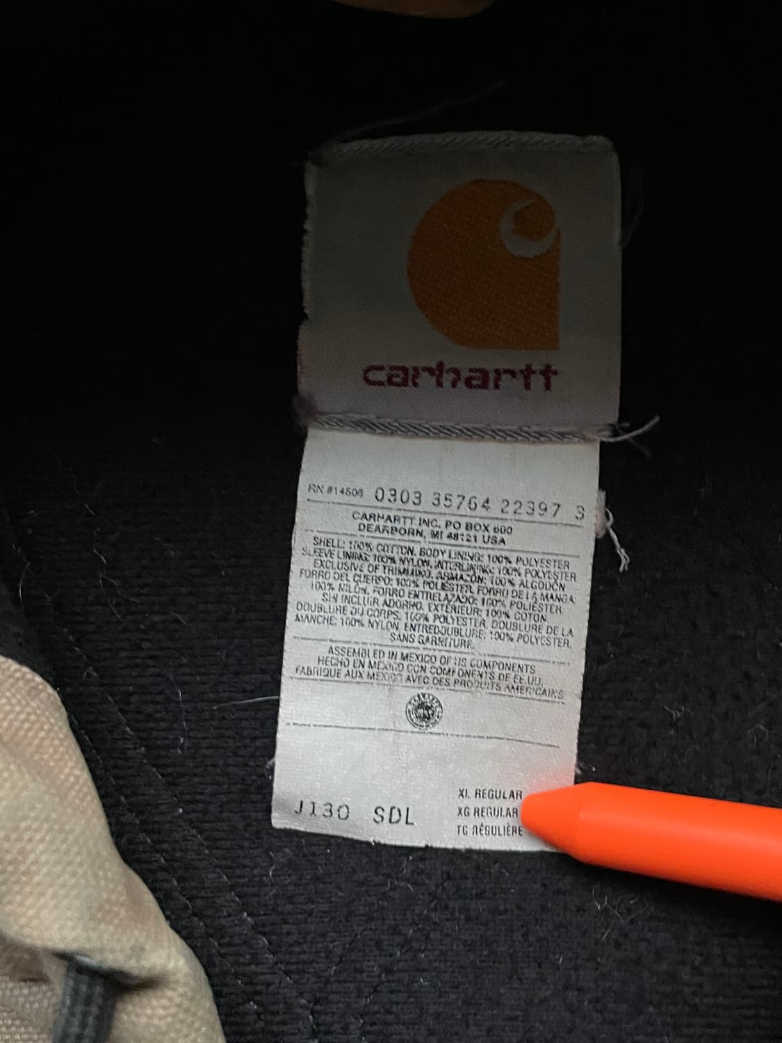 칼하트 j130 SDL 새들 액티브 자켓 샌드스톤 carhartt 상품이미지3