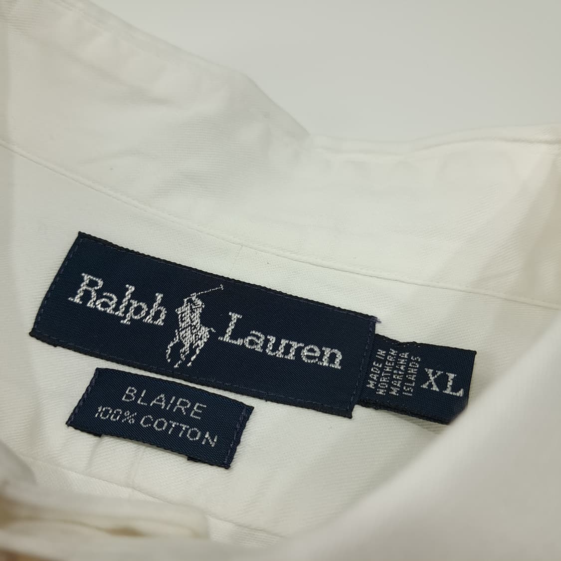 CL702 XL 폴로 90s 미국판 코튼 버튼다운 화이트 셔츠 남방 상품이미지3