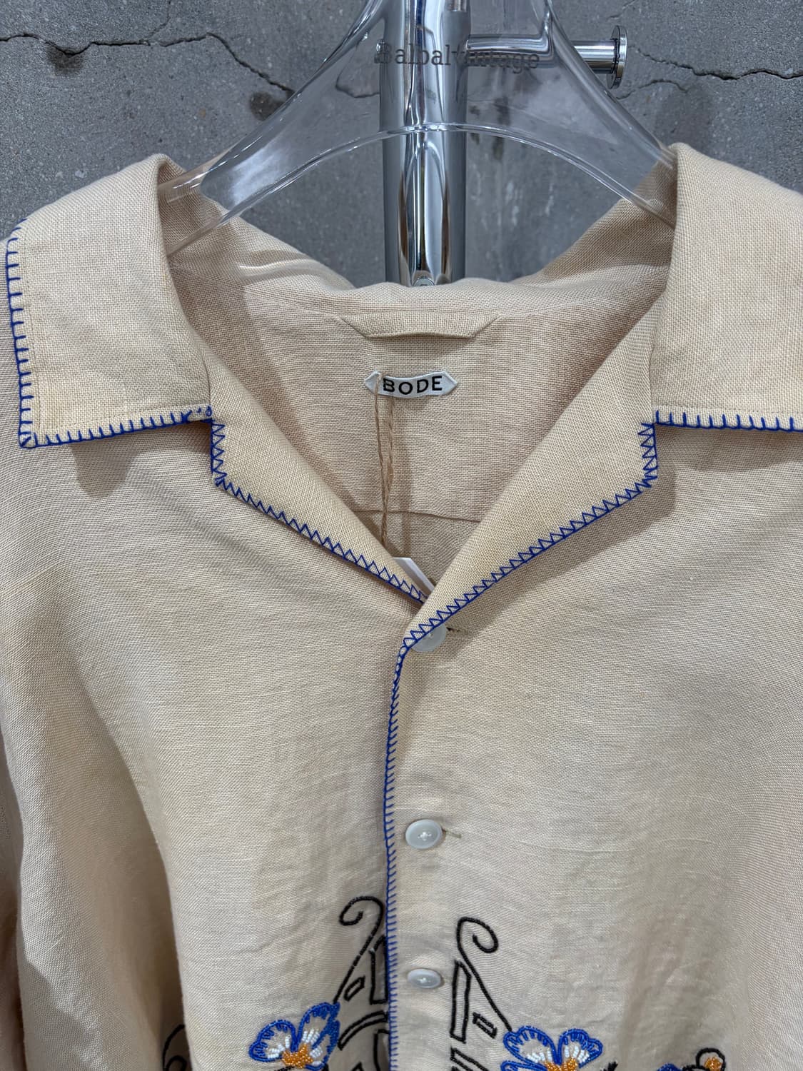 Bode Poppy embroidered linen shirt 상품이미지5