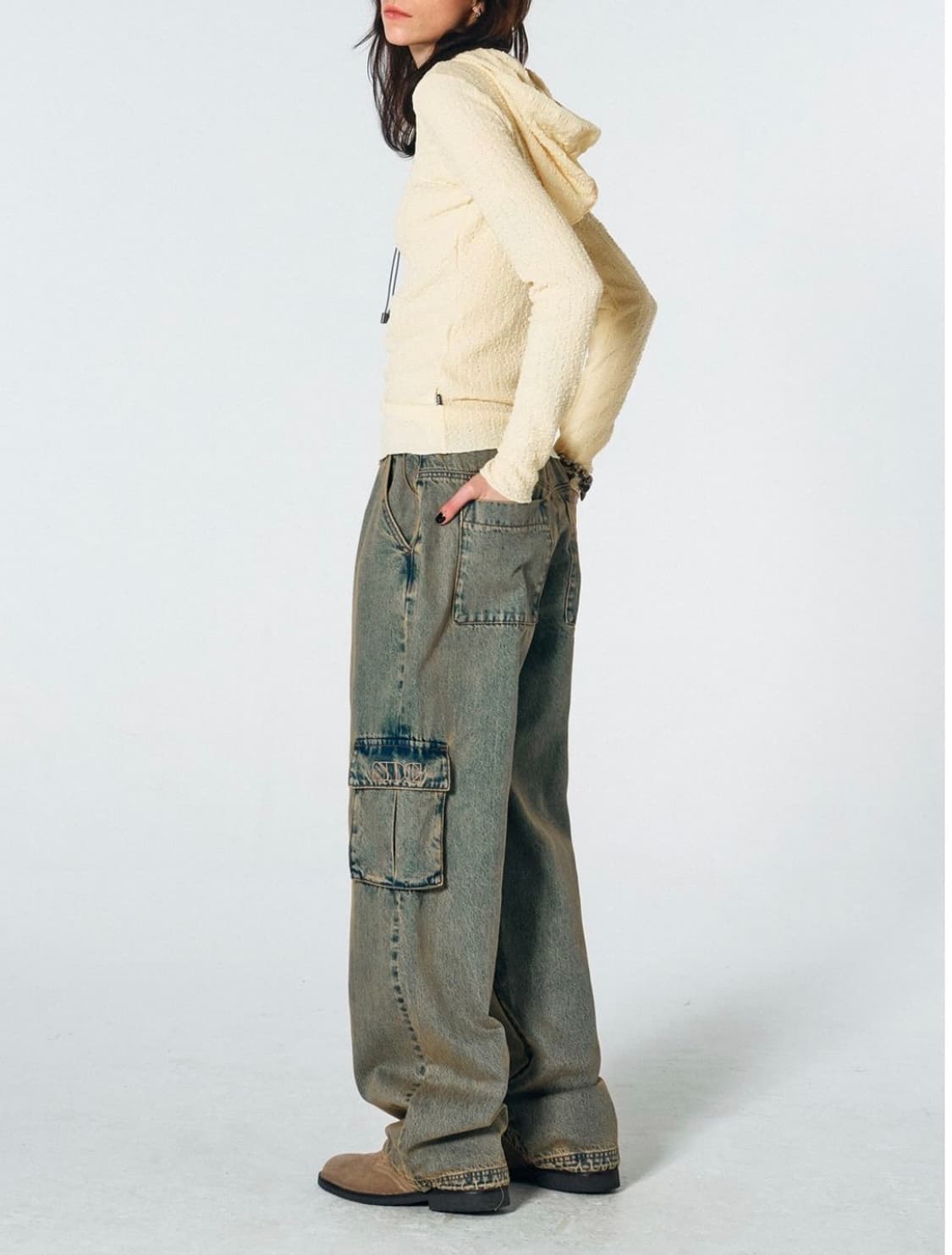 스컬프터 애시드 카고 조거 팬츠 빈티지 블루 상품이미지3