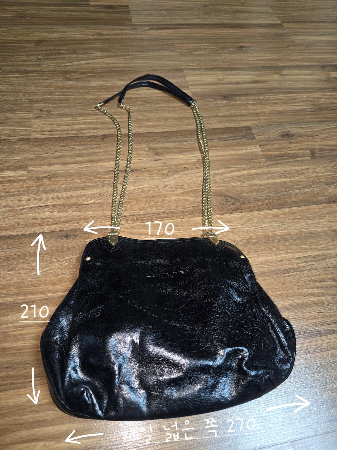 랑카스터 이네 베르니스 - 블랙 가죽 체인 숄더백 [정품] 상품이미지2