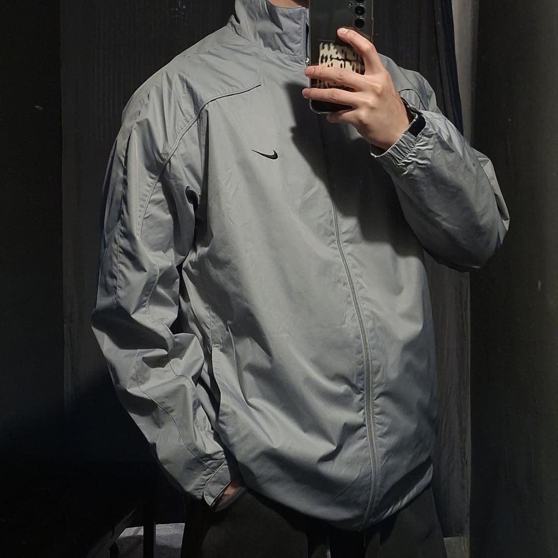 나이키 00s 그레이 스우시 로고 올드스쿨 클리마핏 레글런 바람막이 L 상품이미지2