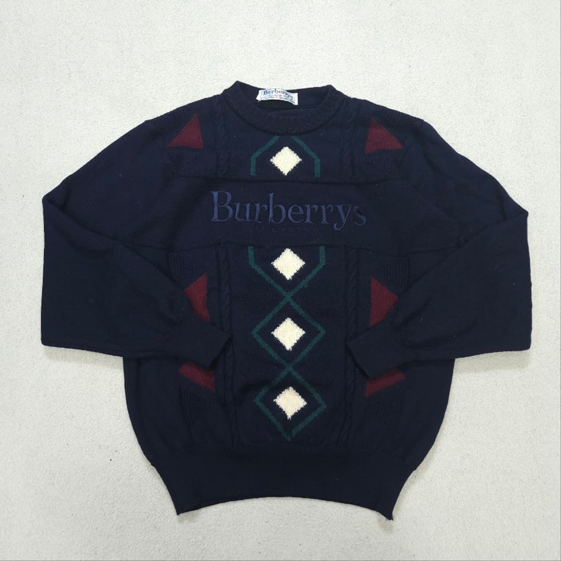 90s 버버리 아가일 메리노울 니트 상품이미지2