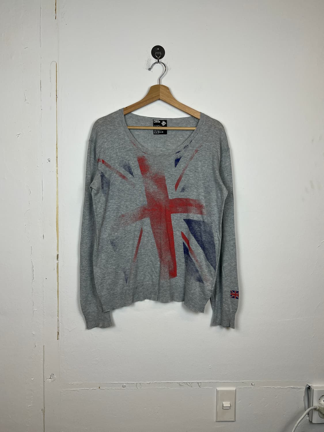 T206 PPFM 유니언잭 그레이 니트 L 상품이미지1