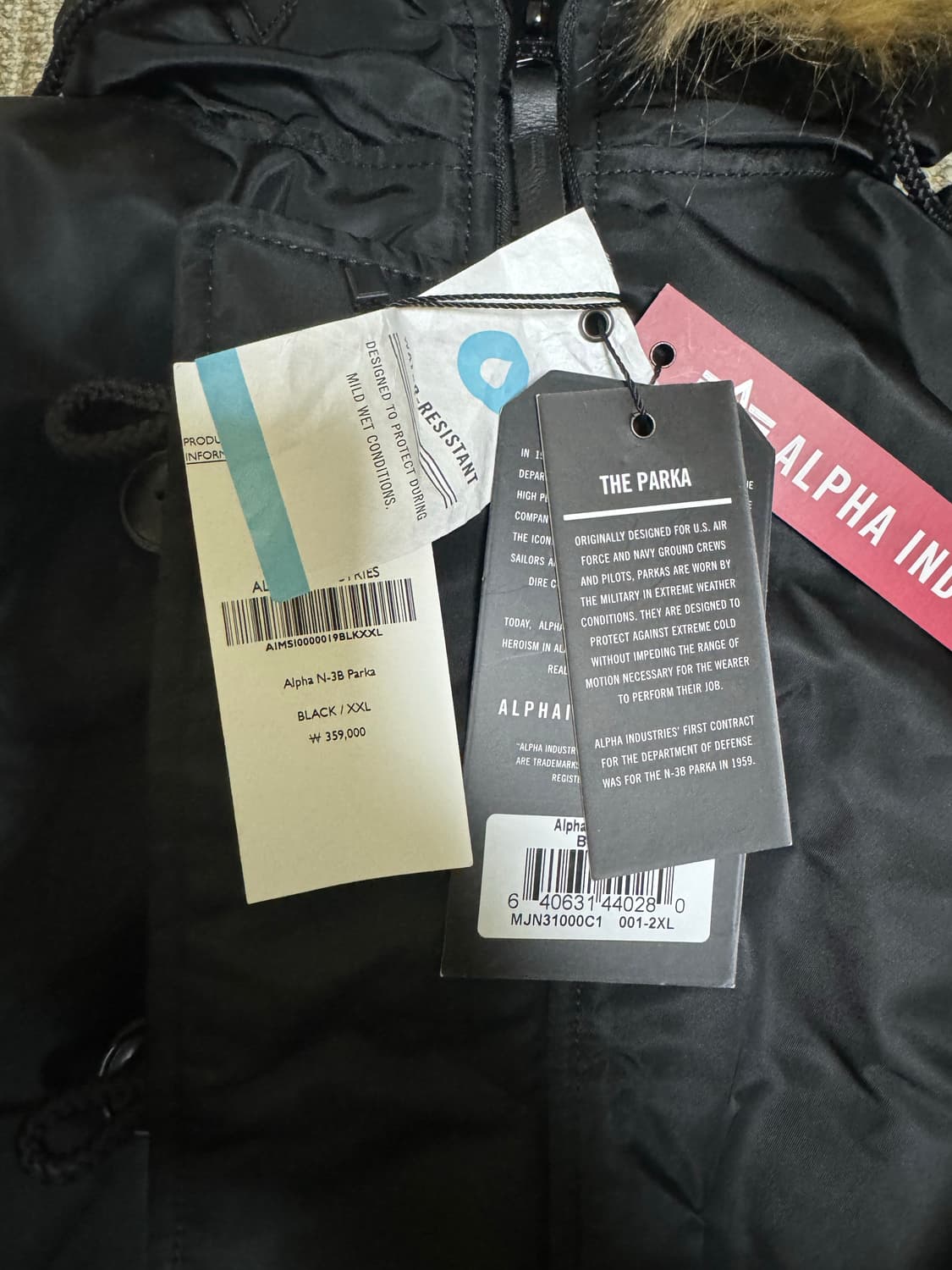 [XXL] 알파인더스트리 N3B 블랙 야상 패딩 상품이미지6