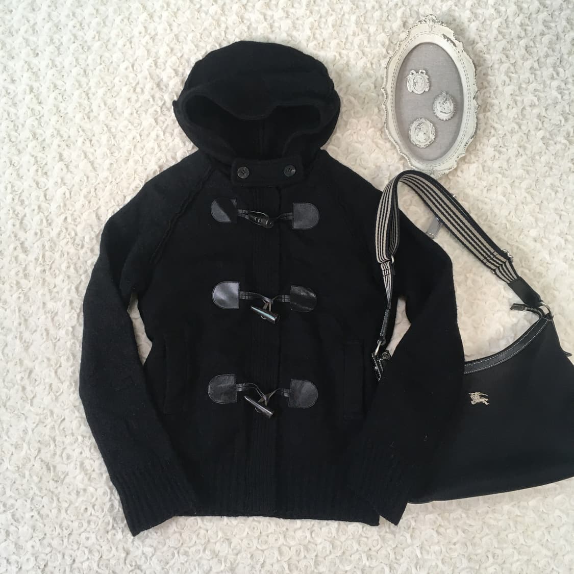 burberry wool duffle hood zip-up jacket 상품이미지1