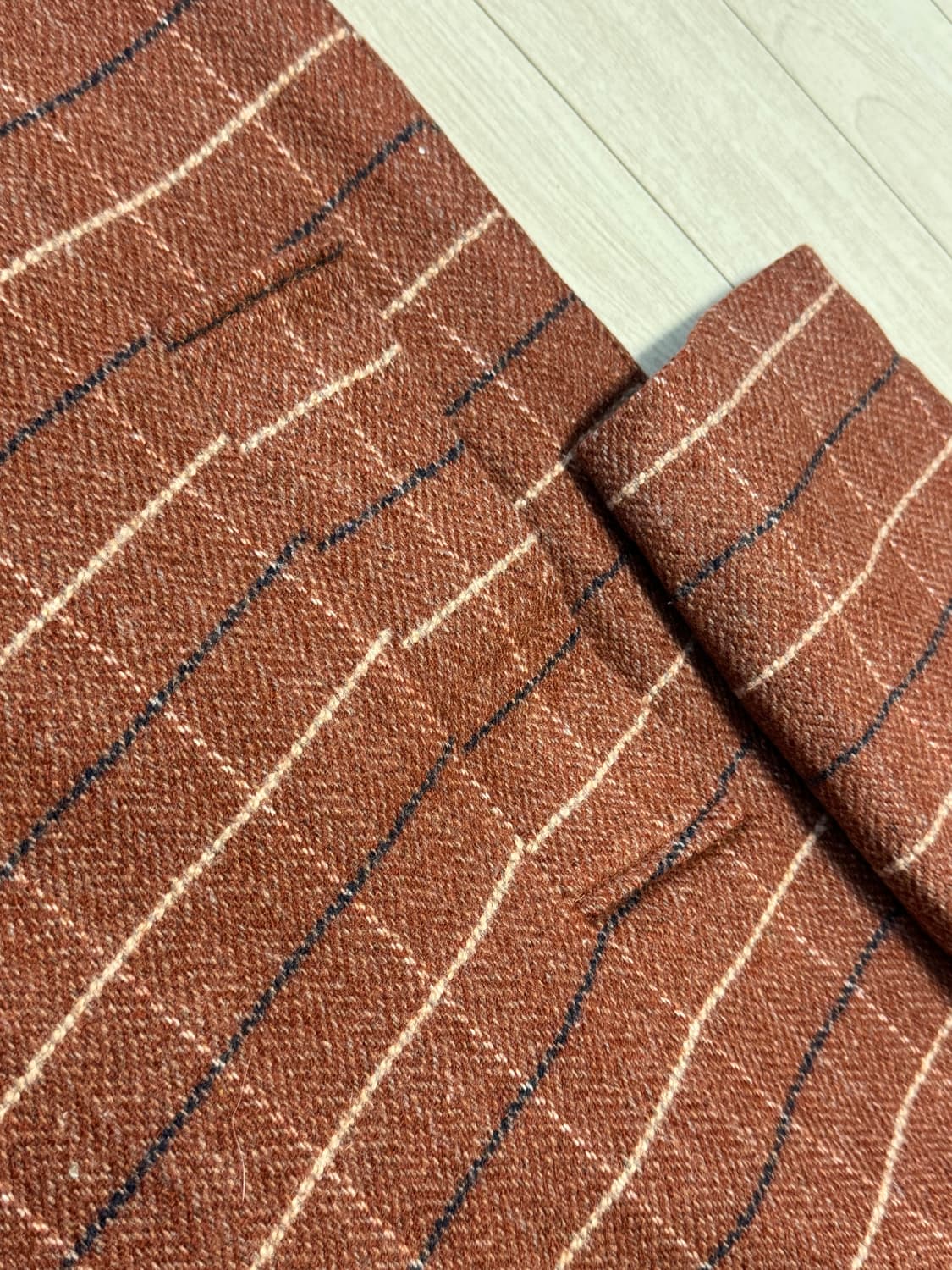 브라운헤링본 체크 롱코트(L) 상품이미지5