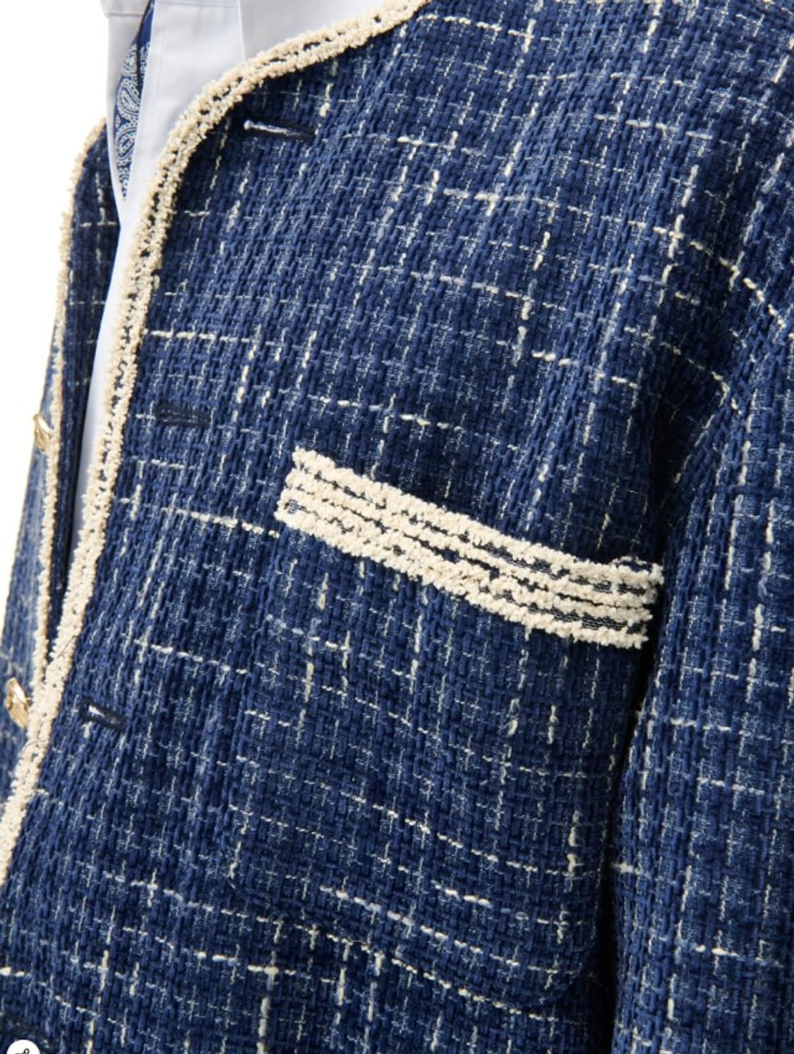 세터 몰턴 트위드 자켓 블루 L 상품이미지3